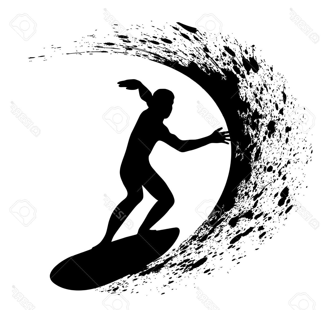 HD Surfer Vector Silhouette Pictures