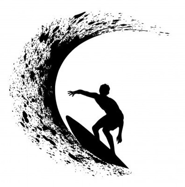 surfer clipart free wave