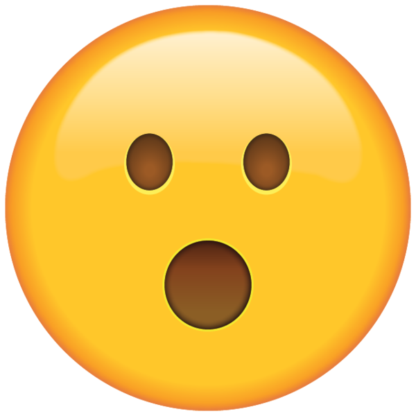 Surprised face emoji.