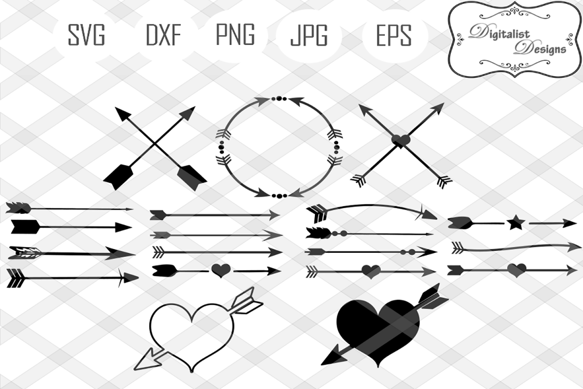 Arrow svg, arrows svg, circle arrow svg, decorative arrows, tribal arrow  svg, heart arrow svg, arrow clipart, cricut cut files, silhouette