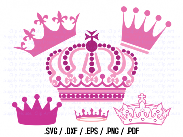 Crown Clipart Design File, SVG Crown Clipart, Png Crown Wall Art, Vector  Screen Print, Silhouette Die Cut, Princess Svg, Prince Svg