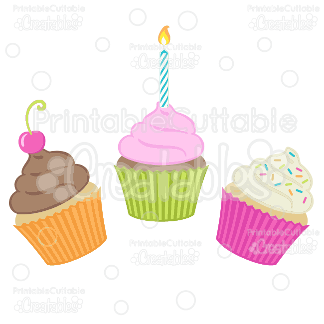 Birthday Cupcakes SVG Cut Files