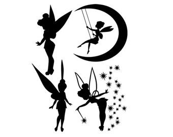 Tinkerbell svg dxf file instant download silhouette cameo