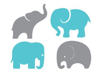 Baby elephants set svg dxf file instant download stencil