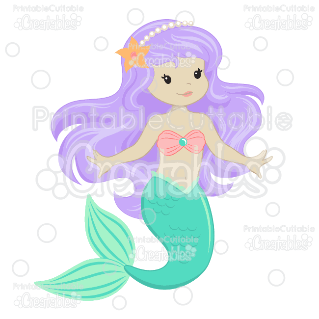 Cute mermaid svg.
