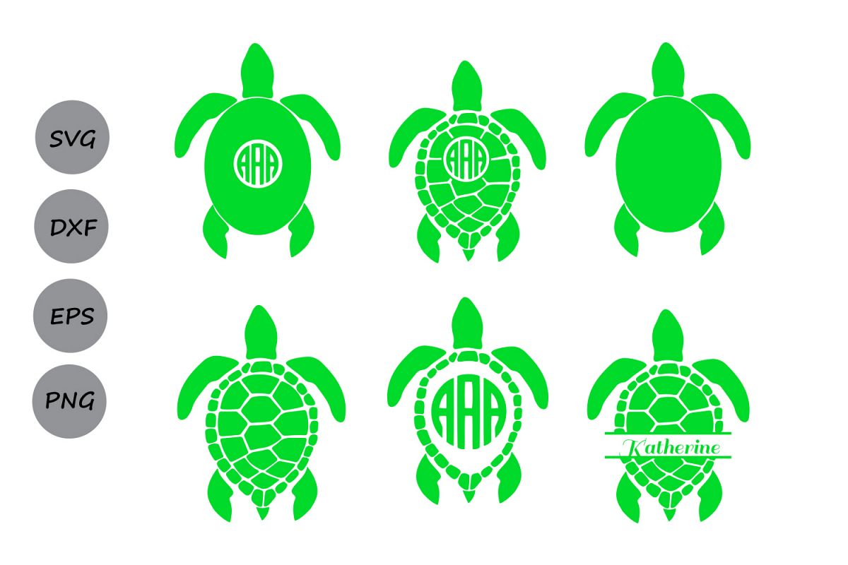 Sea Turtle Monogram SVG, Sea Turtle SVG, Sea Turtle Monogram, Turtle SVG  Files, Turtle Silhouette, Dxf, Eps, Cricut Files, Commercial Use