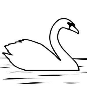Swan clipart black.