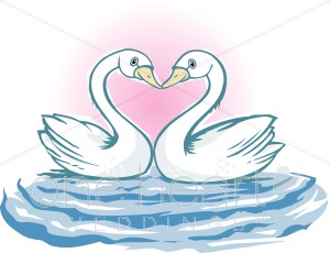 Cartoon Swans Clipart