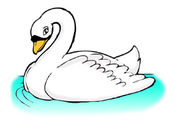 Cartoon swan clipart.