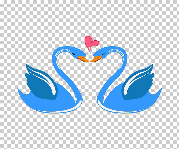 Cygnini Bird Love Marriage Illustration, Cartoon couple Swan