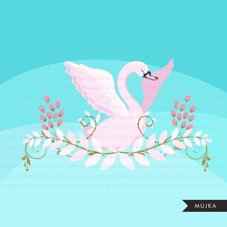 Pink Swan clipart
