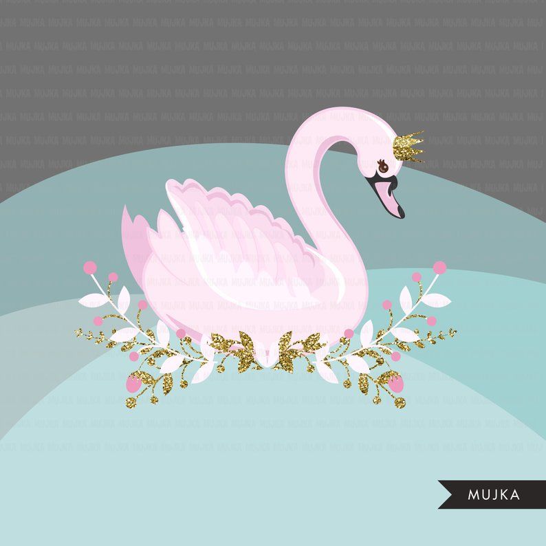 Pink Swan clipart