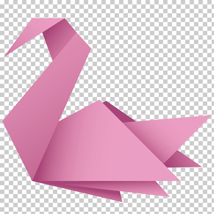 Cygnini Paper Origami, Origami Swan, pink swan origami