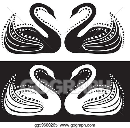 Vector illustration swans.