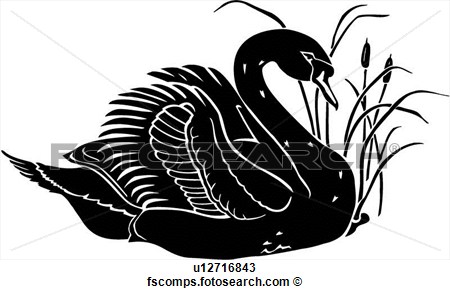 Swan and Pond Clipart Free
