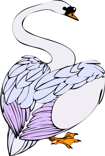 Swan with purple.