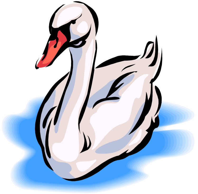 Clipart swan swimming.