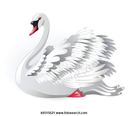 Swan clipart vector.