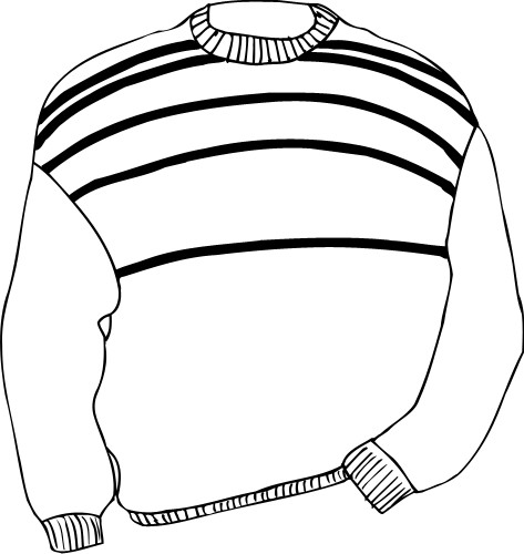 Sweater clipart black and white
