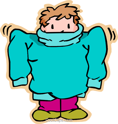 Boy with big sweater Royalty Free Vector Clip Art