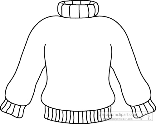 Blue Sweater Outline Clipart