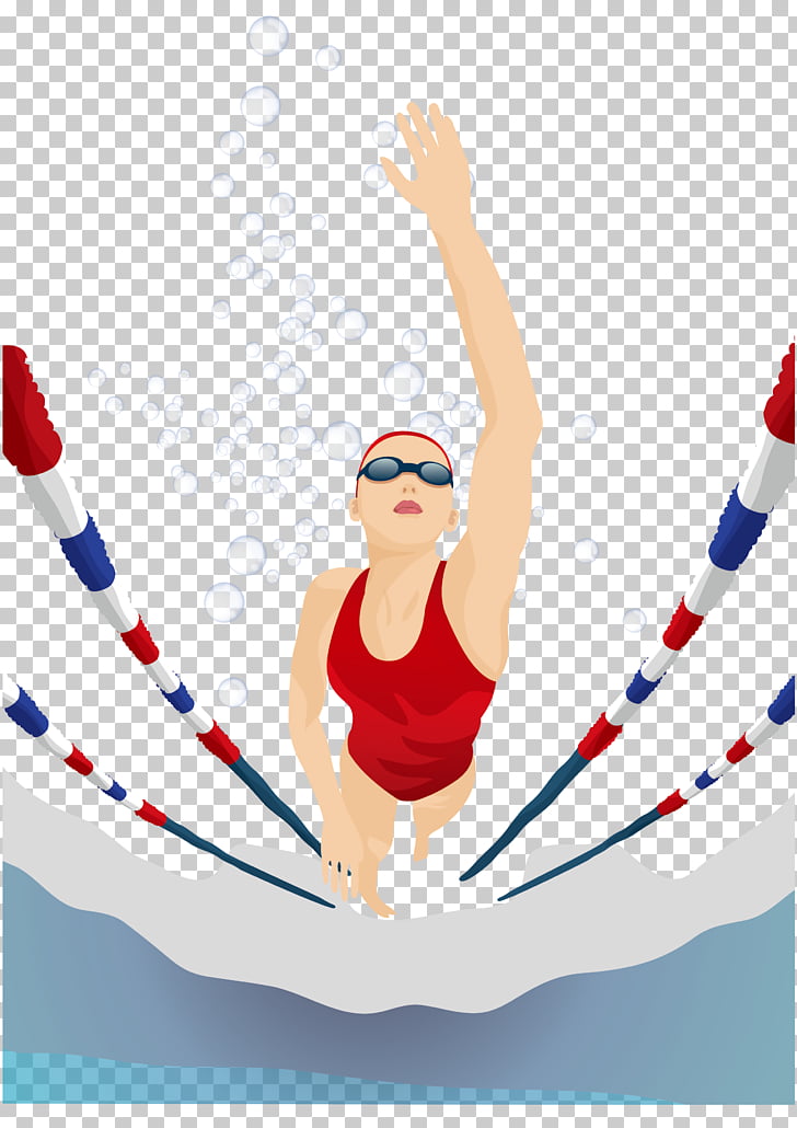 Olympic Games Swimming Drawing Illustration, Swim, woman
