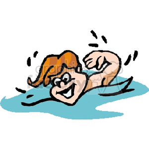 Boy swimming clipart