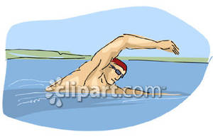 A Man Swimming In a Lake