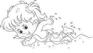 Clipart swimming outline.