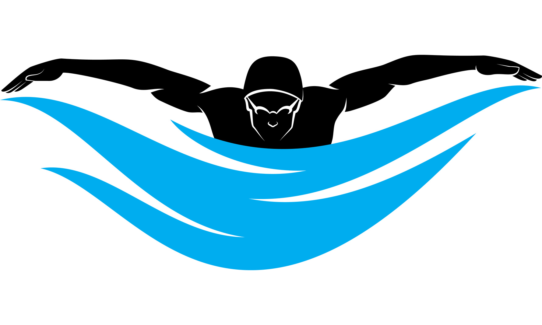 Swimming butterfly clipart.