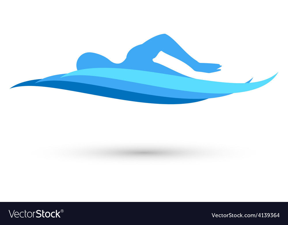 Freestyle swimmer silhouette.