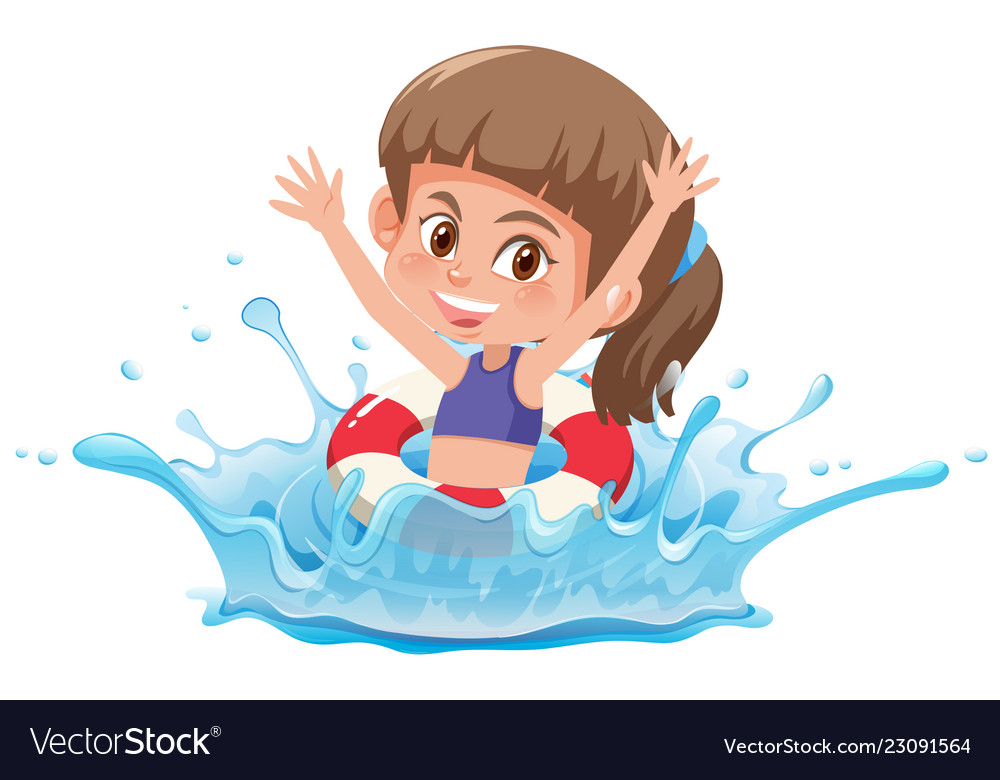 Girl swimming in the pool