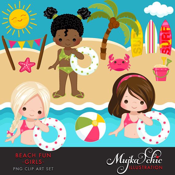 Beach Fun Clipart for Girls