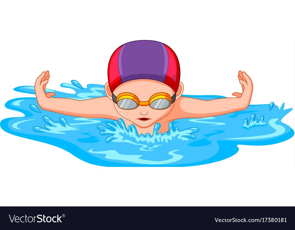 Swimmers during swimming for sport competition Vector Image