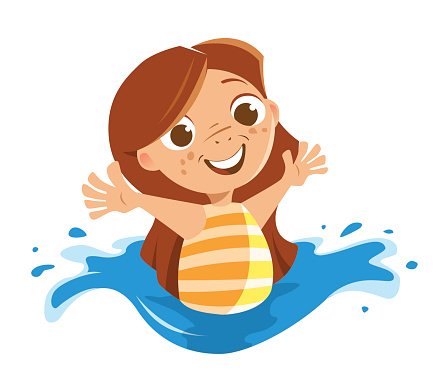 Cute beautiful little girl playing sea ocean swimming pool