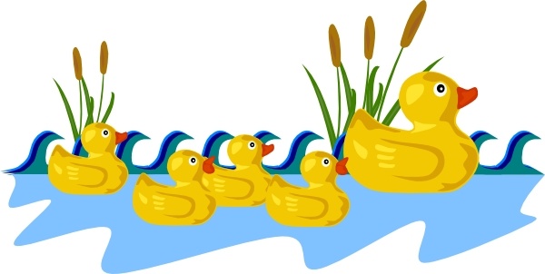 Rubber Duck Family Swimming clip art Free vector in Open