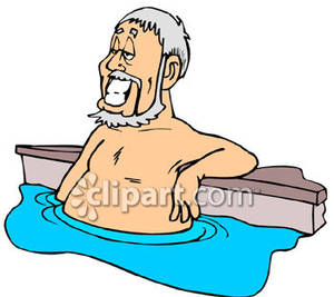 Old Man Swimming Clipart