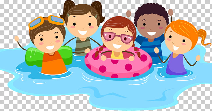 Swimming pool Child , swim , five children on water