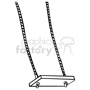 A black and white swinging swing clipart