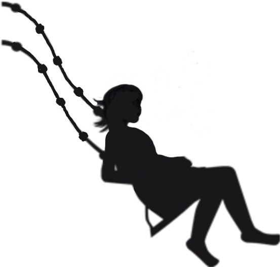 Silhouette Of A Girl Swinging