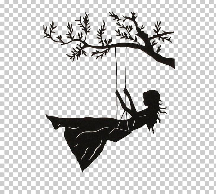 Silhouette Swing Drawing Art PNG, Clipart, Art, Black And