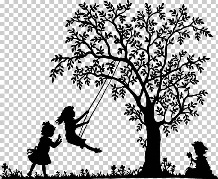 Swing Tree PNG, Clipart, Art, Black And White Tree, Branch