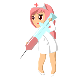 Nurse With Giant Syringe clipart, cliparts of Nurse With