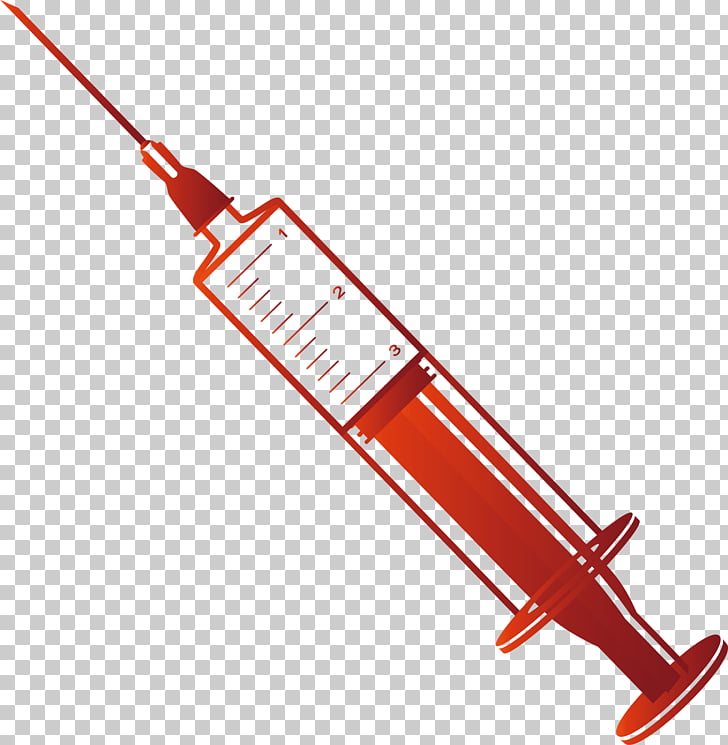 Red syringe gules.