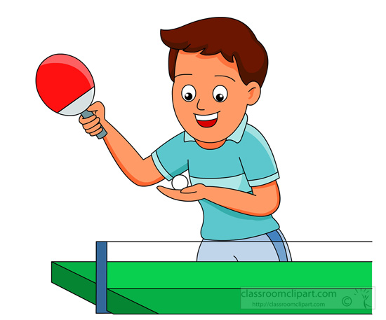 2 People Playing Table Tennis Clip Art