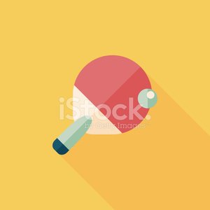Table Tennis Racket Flat Icon With Long Shadow,eps