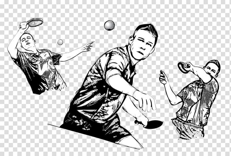 Table tennis racket, Movement sketch transparent background