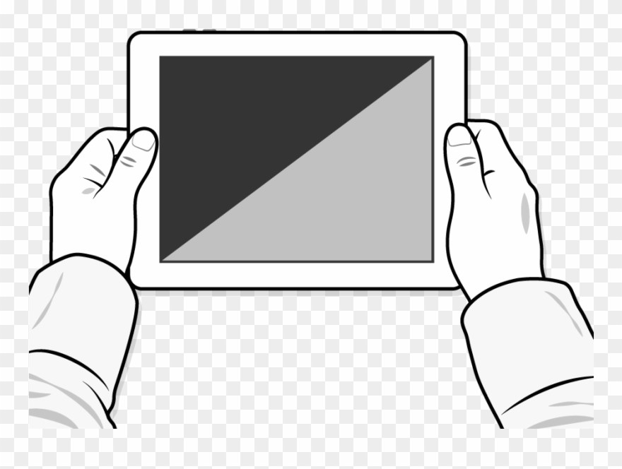Tablet Ipad Computer In Hands Illustration Clipart