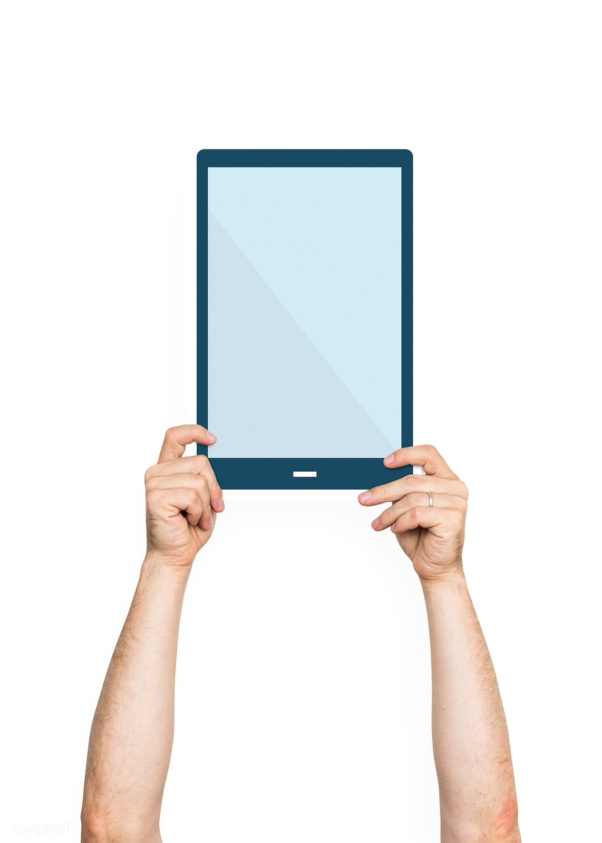 Download premium image of Hand holding a digital tablet