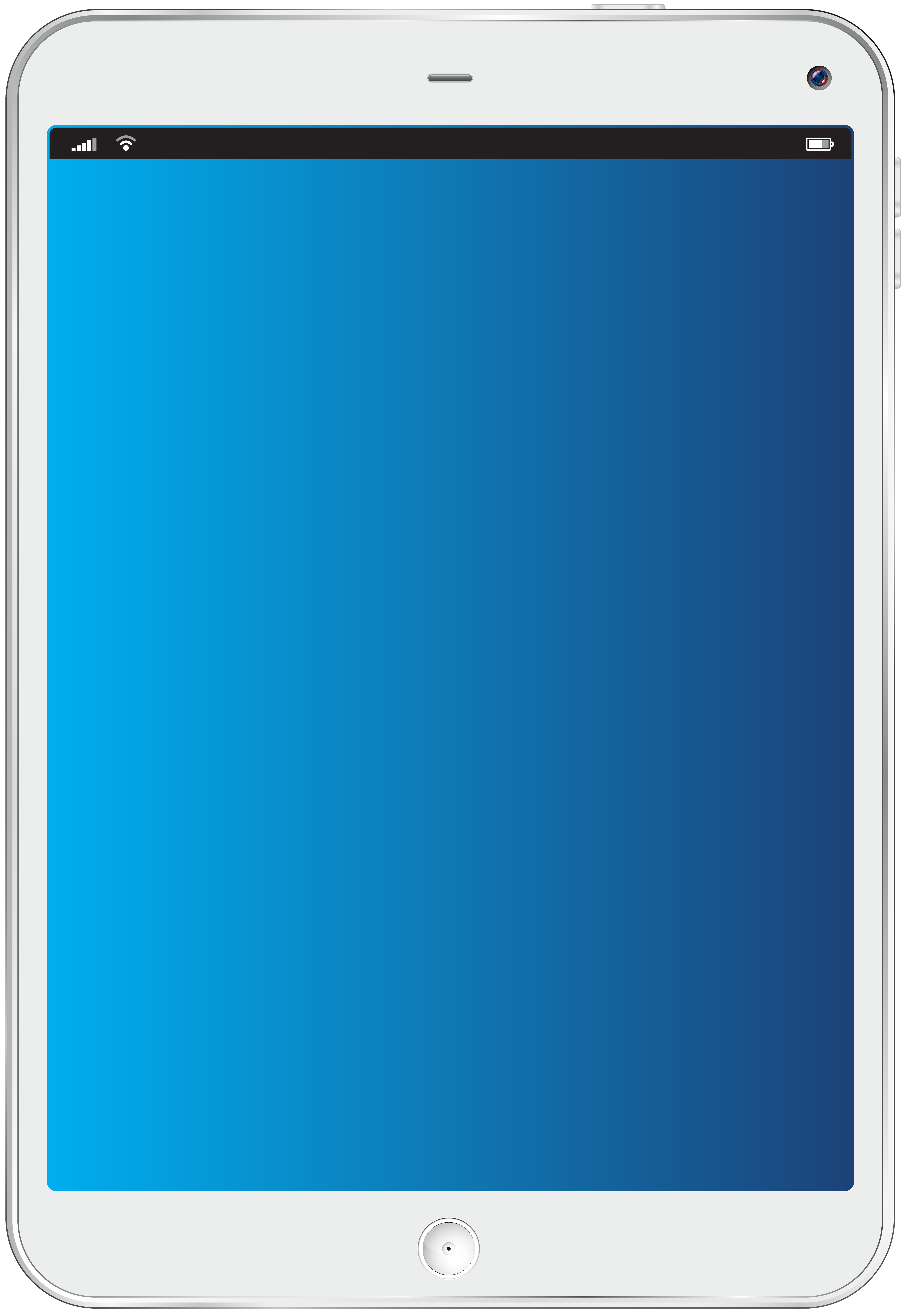 White Tablet Transparent PNG Clip Art Image